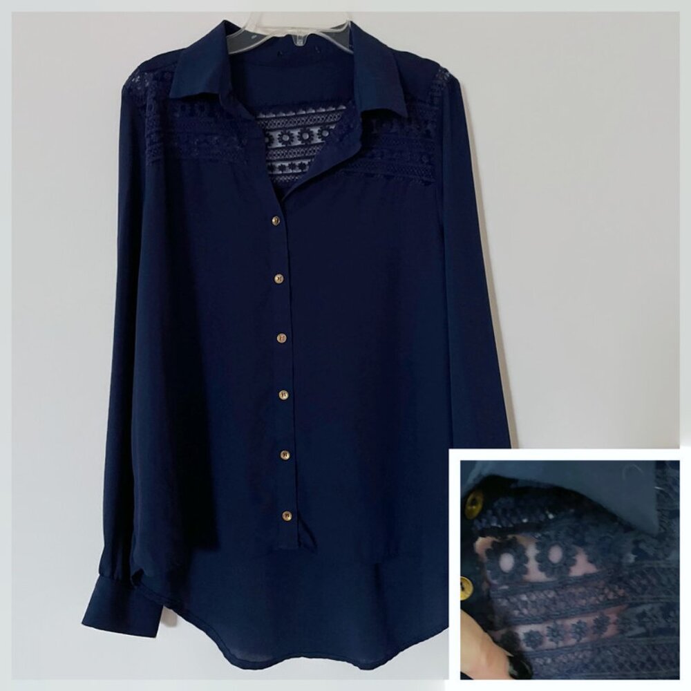 Navy blue button down flannel, Lightweight shirt